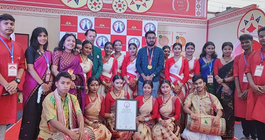  Aashirvaad Sets World Record with 9270 Participants Performing 1891 Bihu Dances During Bohag Bihu Festival 2024 in Assam