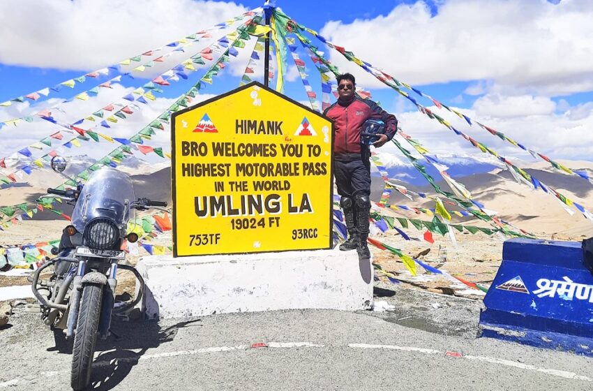  “First Indian Solo Rider Conquers Umling La: Dr. Veerbhadrappa’s Historic Journey”