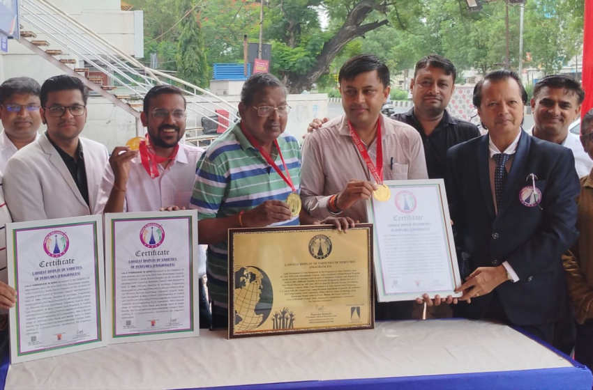  Lala Parmanand & Sons Sets World Record by Showcasing 300+ Unique Perfume Varieties at New Store Launch in Vadodara