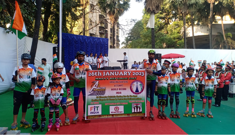  Patriotic Skating Run Sets New Record in Mumbai on Republic Day 2023