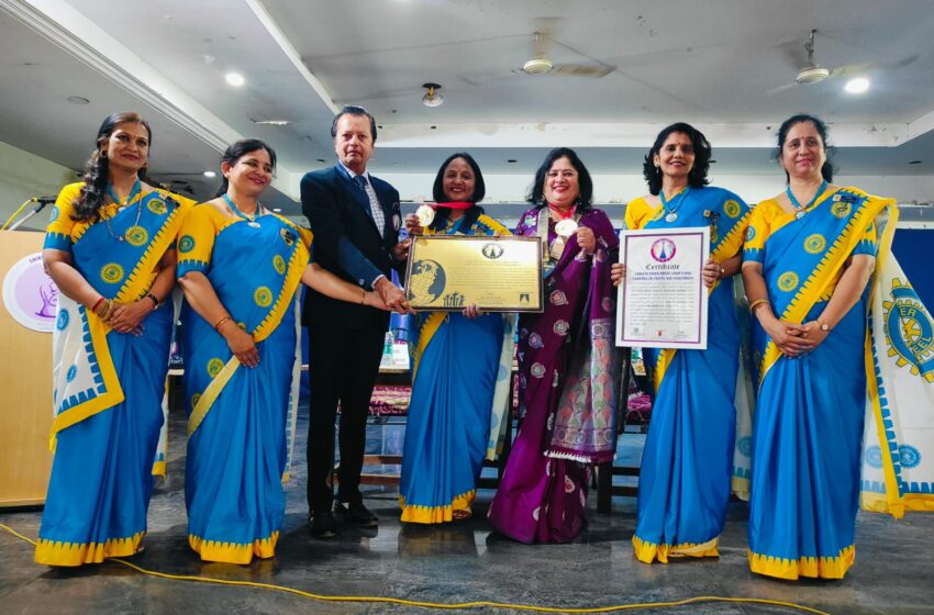  Bagalkot Women Set World Record with Giant Inner Wheel Logo Made of Fruits & Vegetables on International Women’s Day 2025