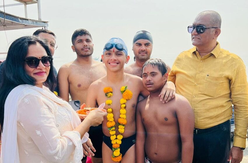  Prithish Shirsath Sets New World Record: 5 km Arabian Sea Swim by Physically Challenged Teen