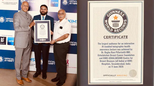 Dr. P. Raghu Ram Creates Third Guinness World Record with AI-Powered Holographic Breast Health Awareness Lecture