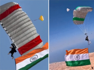 Three UAE-Based Indians Fly National Flags at 13,000 Feet in World Record Skydive