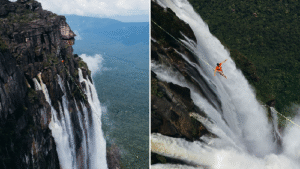 Daring Adventurers Set World Record with Slackline Walk Above Angel Falls