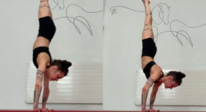 Austrin Woman Sets World Record With 12 Nose-to-Ground Handstand Push-Ups in One Minute