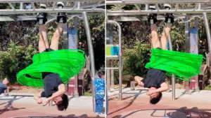 Yan Yanjia Sets World Record by Spinning 33 Hula Hoops While Upside Down